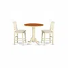 East West Furniture Edvn3-whi-c 3 Pcpub Table Set - High Top Table And 2 Dinette Chairs.