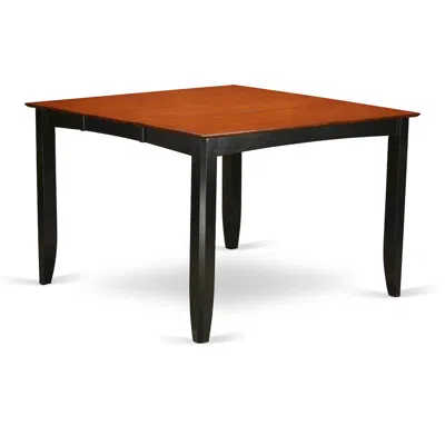 East West Furniture Fairwinds Gathering Counter Height Dining Square 54" Table With 18" Butterfly Leaf Finished In Black