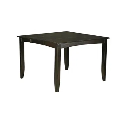 East West Furniture Fairwinds Gathering Counter Height Dining Square 54" Table With 18" Butterfly Leaf Finished In Cappu In Black