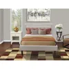 East West Furniture Fn08f-1ga0c 2-pc Fannin Bed Set With 1 Platform Bed And A Night Stand For Bedrooms - Mist Beige Line