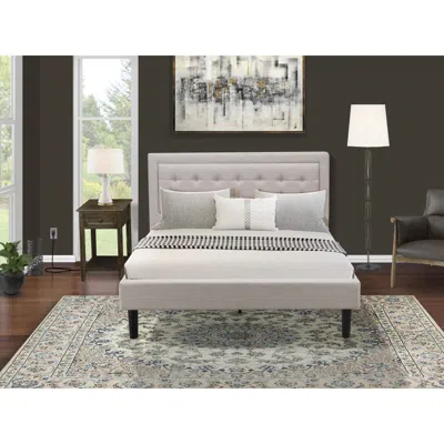 East West Furniture Fn08q-1de07 2-piece Platform Bedroom Furniture Set With 1 Modern Bed And A Mid Century Nightstand - 