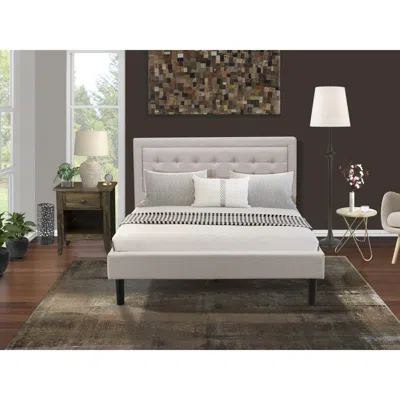 East West Furniture Fn08q-1ga07 2-piece Fannin Queen Bedroom Set With 1 Wingback Bed And A Mid Century Modern Nightstand