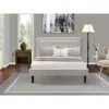 East West Furniture Fn08q-1ga08 2-piece Fannin Bed Set With 1 Queen Size Bed And A Mid Century Nightstand - Mist Beige L