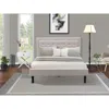 East West Furniture Fn08q-1hae0 2-piece Fannin Queen Bed Set Furniture With 1 Queen Wood Bed Frame And A Night Stand - M