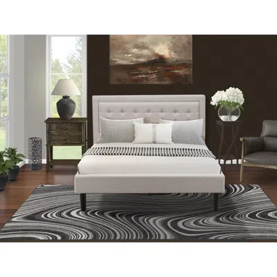 East West Furniture Fn08q-1vl07 2-piece Fannin Bedroom Furniture Set With 1 Upholstered Bed And An End Table For Bedroom