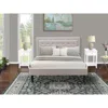 East West Furniture Fn08q-2de05 3-pc Platform Queen Bedroom Set With 1 Upholstered Bed And 2 Nightstands - Mist Beige Li