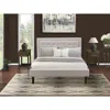 East West Furniture Fn08q-2de07 3-piece Platform Queen Bed Set Furniture With 1 Platform Bed And 2 End Tables - Mist Bei