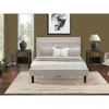East West Furniture Fn08q-2ga07 3-piece Fannin Bedroom Furniture Set With 1 Platform Bed Frame And 2 Bedroom Nightstands