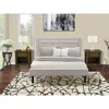 East West Furniture Fn08q-2ga08 3-piece Platform Bed Set With 1 Queen Wood Bed Frame And 2 Mid Century Modern Nightstand