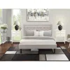 East West Furniture Fn08q-2vl0c 3-piece Platform Bedroom Set With 1 Queen Size Bed Frame And 2 Small End Tables - Mist B