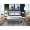 East West Furniture Fn11q-1ga0c 2-piece Fannin Bed Set With 1 Queen Size Frame And An End Table For Bedroom - Denim Blue