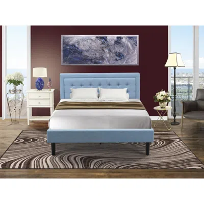 East West Furniture Fn11q-1vl0c 2-pc Platform Queen Bed Set Furniture With 1 Wood Bed Frame And A Night Stand For Bedroo