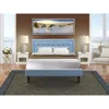 East West Furniture Fn11q-2ga0c 3-piece Fannin Queen Bedroom Set With 1 Modern Bed And 2 Night Stands For Bedrooms - Den