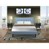 Shop East West Furniture Fn11q-2go15 3-piece Platform Bed Set With 1 Mid Century Bed And 2 Small Nightstands - Denim Blue Lin