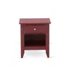 East West Furniture Ga-13-et Wooden Night Stand For Bedroom With 1 Wooden Drawer, Stable And Sturdy Constructed - Burdy