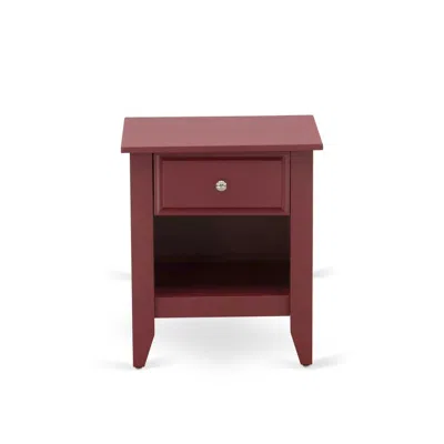 East West Furniture Ga-13-et Wooden Night Stand For Bedroom With 1 Wooden Drawer, Stable And Sturdy Constructed - Burdy