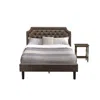East West Furniture Gb25f-1bf07 2-piece Platform Full Bedroom Set With Bed And Distressed Jacobean Nightstand - Dark Bro In Gray