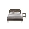 East West Furniture Gb25q-1bf07 2-piece Granbury Bed Set With Queen Bed And 1 Distressed Jacobean Nightstand - Dark Brow In Gray