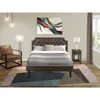 East West Furniture Gb25q-1de07 2-piece Platform Queen Bed Set With Bed And 1 Distressed Jacobean Nightstand - Dark Brow