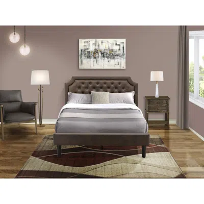 East West Furniture Gb25q-1vl07 2-piece Granbury Bed Set With Queen Bed And Distressed Jacobean Night Stand - Dark Brown