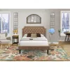 East West Furniture Gb28f-1de07 2-piece Furniture Set With Frame And Distresses Jacobean Night Stand For Bedrooms - Brow