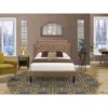 East West Furniture Gb28f-1ga07 2-piece Granbury Bed Set With Upholstered Bed And Distressed Jacobean Nightstand - Brown