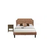 East West Furniture Gb28q-1vl07 2-pc Bedroom Set With Queen Frame And Distressed Jacobean Night Stand For Bedrooms - Bro