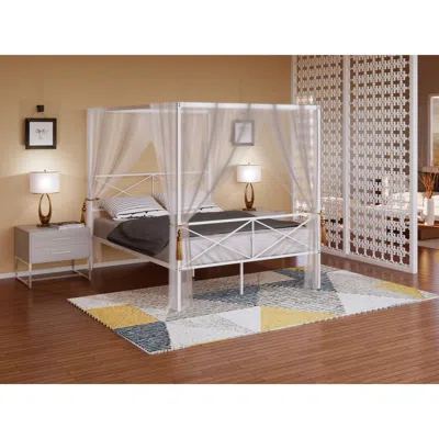 East West Furniture Geqcwhi Glendale Queen Size Bed Frame With Modern Designed Headboard And Footboard - Canopy Metal Fr