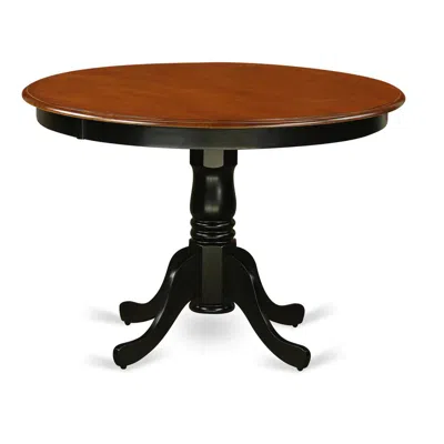East West Furniture Hartland Table 42" Diameter Round Table -black And Cherry Finish In Brown