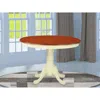 East West Furniture Hartland Table 42" Diameter Round Table -buttermilk And Cherry Finish