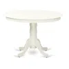 East West Furniture Hartland Table 42" Diameter Round Table -linen White Finish