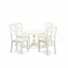 East West Furniture Hbbo5-lwh-w 5 Piece Kitchen Set - Linen White Breakfast Table And 4 Linen White Chairs For Dining Ro
