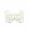 East West Furniture Hbcl5-lwh-c 5 Piece Modern Dining Table Set - Linen White Dining Room Table And 4 Linen White Kitche