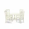 East West Furniture Hbcl5-lwh-w 5 Piece Kitchen Dining Table Set - Linen White Breakfast Table And 4 Linen White Kitchen