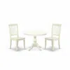 East West Furniture Hbda3-lwh-w 3 Piece Modern Dining Table Set - Linen White Breakfast Table And 2 Linen White Dining C