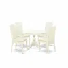 East West Furniture Hbip5-lwh-c 5 Piece Dining Room Table Set - Linen White Small Dining Table And 4 Linen White Chairs 