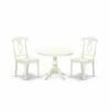 East West Furniture Hbke3-lwh-w 3 Piece Kitchen Dining Table Set - Linen White Kitchen Table And 2 Linen White Wood Chai