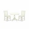 East West Furniture Hbnf3-lwh-w 3 Piece Dining Room Table Set - Linen White Dining Room Table And 2 Linen White Dining R