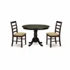 East West Furniture Hlan3-cap-c 3 Pc Kitchen Nook Dining Set-round Kitchen Table And 2 Slatted Back Kitchen Chairs.