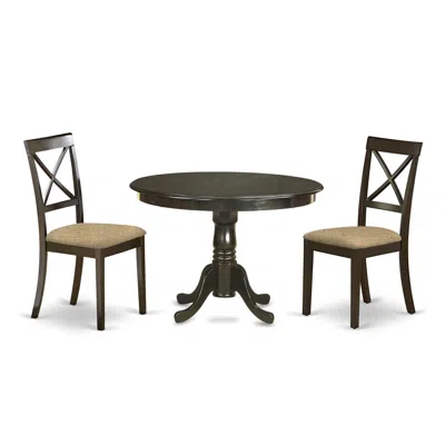 East West Furniture Hlbo3-cap-c 3 Pc Kitchen Table Set-table And 2 Kitchen Chairs In Blue