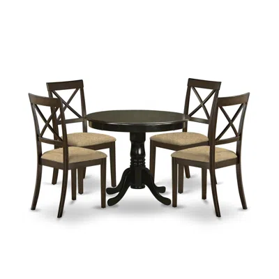 East West Furniture Hlbo5-cap-c 5 Pc Small Kitchen Table And Chairs Set-kitchen Table And 4 Chairs
