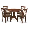 East West Furniture Hlml5-mah-c 5 Pc Set With A Kitchen Table And 4 Kitchen Chairs In Mahogany