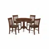 East West Furniture Hlno5-mah-c 5 Pc Set With A Kitchen Table And 4 Dinette Chairs In Mahogany In Brown