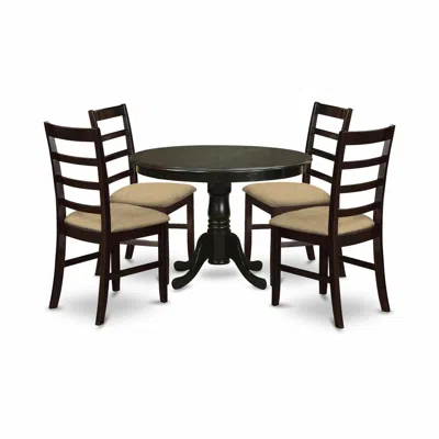 East West Furniture Hlpf5-cap-c 5 Pc Small Kitchen Table Set-dining Table And 4 Kitchen Chairs. In Black