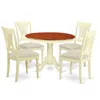 East West Furniture Hlpl5-bmk-c 5 Pc Set With A Dining Table And 4 Dinette Chairs In Buttermilk And Cherry .