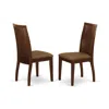 East West Furniture Ipswich Dining Room Chairs - Linen Fabric Upholstered Solid Wood Chairs, Set Of 2, Mahogany In Brown