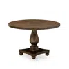 East West Furniture Irving Round Dining Table With Pedestal In Brown