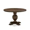 East West Furniture Irving Round Dining Table With Pedestal In Brown