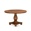 East West Furniture Irving Round Dining Table With Pedestal, Rustic Rubberwood Table In Brown