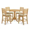 East West Furniture Jacf5-oak-c 5 Pc Counter Height Dining Room Set - High Table And 4 Counter Height Chairs. In Neutral